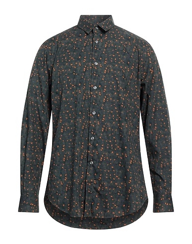 PAL ZILERI Patterned shirt Dark green 100% Cotton