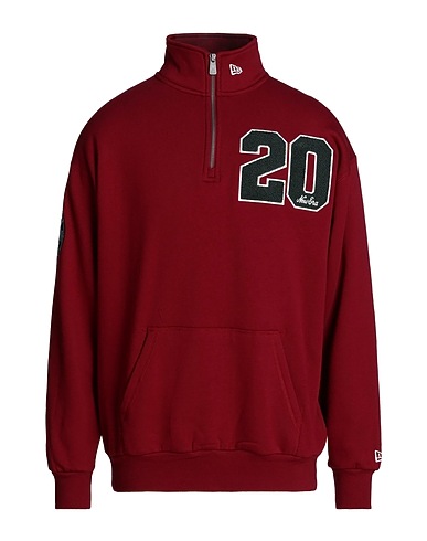 NEW ERA Sweatshirt NE LIFESTYLE QUARTER ZIP 
 Burgundy 80% Cotton, 20% Polyester