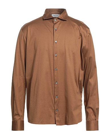 GRAN SASSO Solid color shirt Camel 100% Cotton