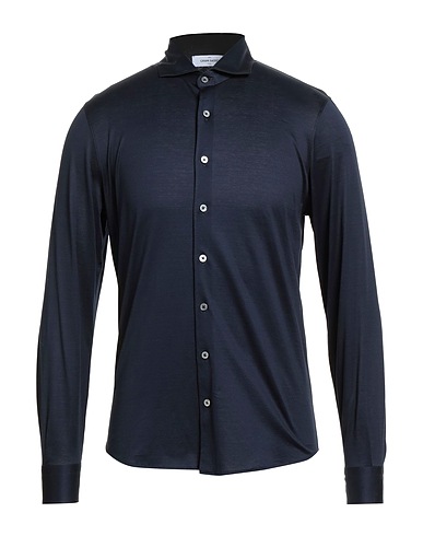 GRAN SASSO Solid color shirt Midnight blue 100% Cotton