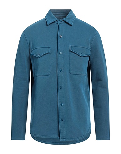 MAJESTIC FILATURES Solid colour shirt Deep teal 94% Cotton, 6% Elastane