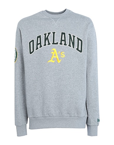 NEW ERA Sweatshirt MLB LARGE LOGO OS CREW OAKATHCO   Grau 80% Baumwolle, 20% Polyester