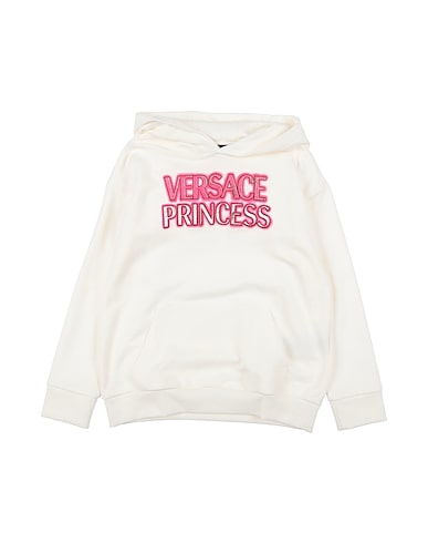 VERSACE YOUNG Hooded sweatshirt Off white 100% Cotton, Elastane