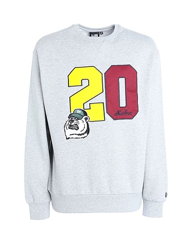 NEW ERA Sweatshirt NE LIFESTYLE CREW NECK NEWERA   Light grey 80% Cotton, 20% Polyester