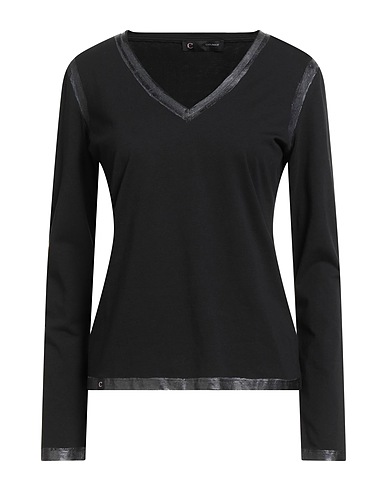 CAFèNOIR T-shirt JEANS Black 95% Cotton, 5% Elastane