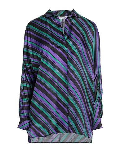 CALIBAN Striped shirt Purple 63% Viscose, 37% Silk