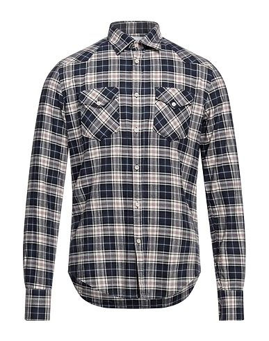 AGLINI Checked shirt Navy 100% Cotton