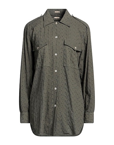 MASSIMO ALBA Lace shirts & blouses Military green 100% Cotton