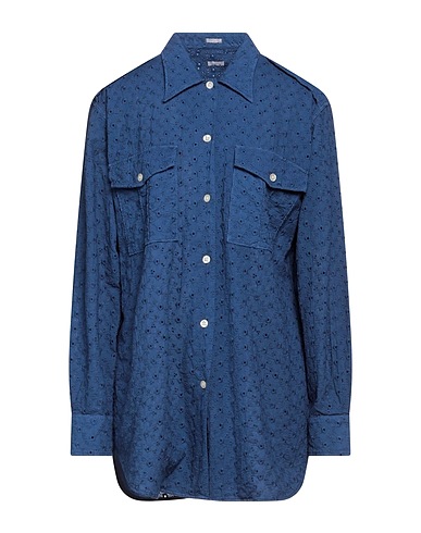 MASSIMO ALBA Lace shirts & blouses Midnight blue 100% Cotton
