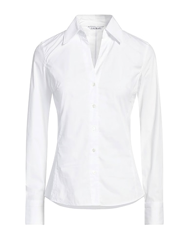CALIBAN Hemden und Blusen einfarbig Weiß 70% Baumwolle, 27% Polyamid, 3% Elastan