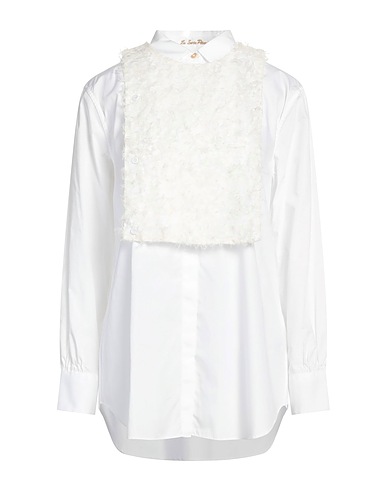 LE SARTE PETTEGOLE Solid colour shirts & blouses Ivory 100% Cotton