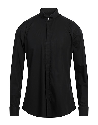 PAL ZILERI Solid color shirt Black 100% Cotton