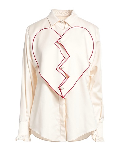 SANDRA MANSOUR Solid color shirts & blouses Ivory PES