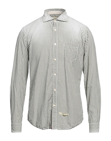 TINTORIA MATTEI 954 Camicia a quadri Verde salvia 100% Cotone