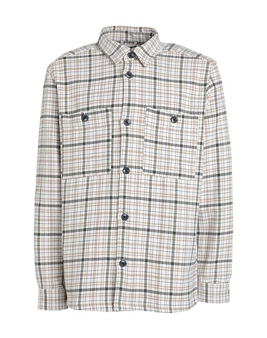 ONLY & SONS Checked shirt White 70% Recycled cotton, 30% Recycled polyester