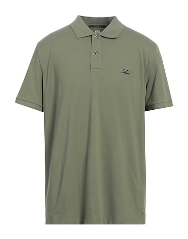 C.P. COMPANY Polo shirt Military green 95% Cotton, 5% Elastane
