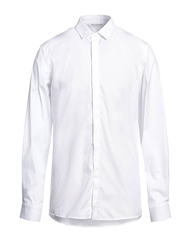 NEIL BARRETT Solid color shirt White 100% Cotton, Polyamide, Elastane