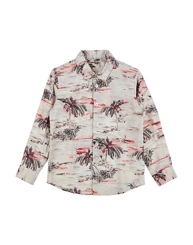 MANUEL RITZ Patterned shirt Beige 100% Cotton