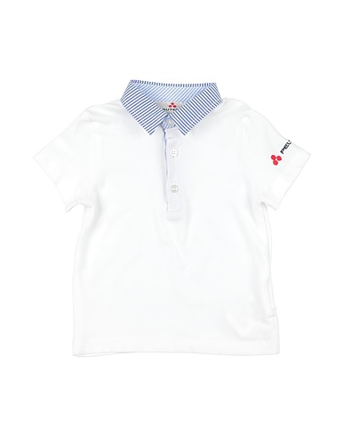 PEUTEREY Polo shirt White 96% Cotton, 4% Elastane