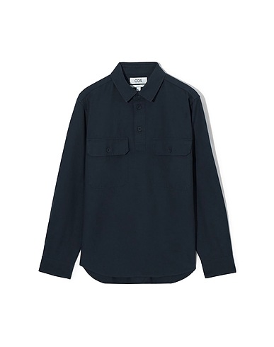 COS Solid color shirt Navy 51% Tencel™ Lyocell, 49% Cotton