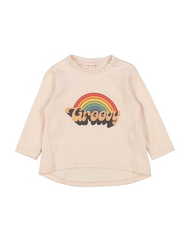 PLEASE T-shirt Beige 100% Cotton