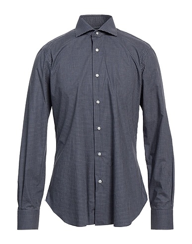 BARBA Napoli Checked shirt Lead 100% Cotton