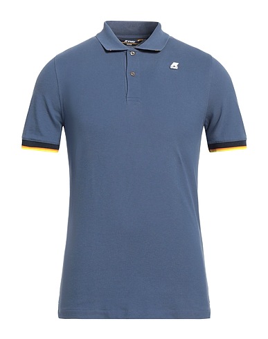 K-WAY Polo shirt Slate blue 95% Cotton, 5% Elastane