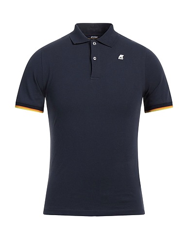 K-WAY Polo shirt Navy blue 95% Cotton, 5% Elastane