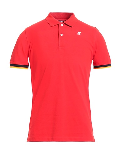 K-WAY Polo shirt Tomato red 95% Cotton, 5% Elastane