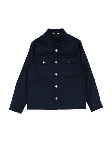 MANUEL RITZ Camicia tinta unita Blu navy 97% Cotone, 3% Elastan