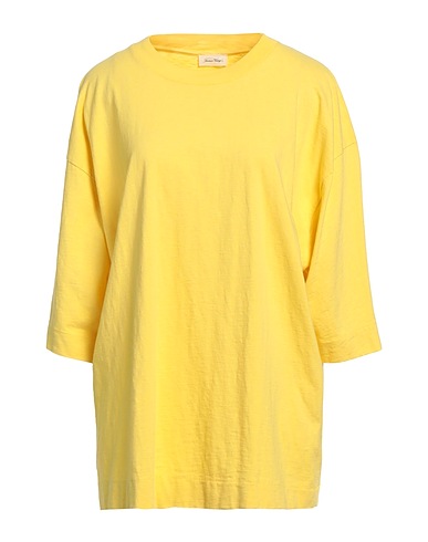 AMERICAN VINTAGE Oversized t-shirt Κίτρινο 100% Βαμβάκι