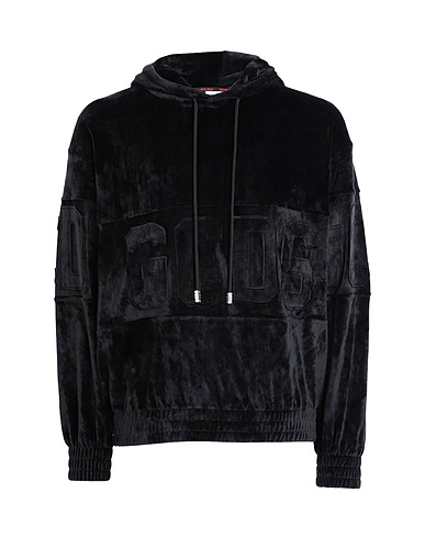 GCDS Hooded track jacket  Black 92% Polyester, 8% Elastane