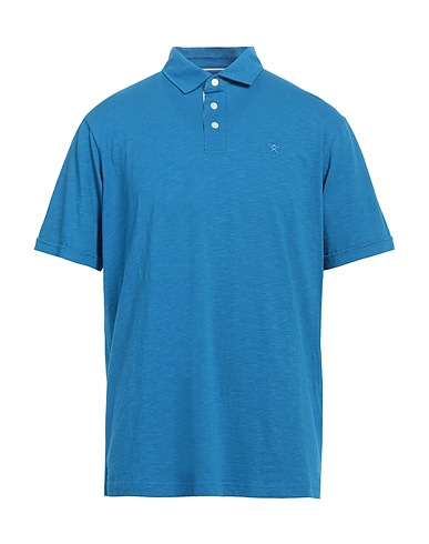 HACKETT Polo shirt Azure 70% Cotton, 30% Linen