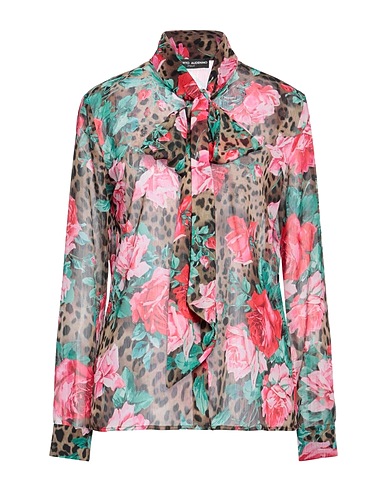 ALBERTO AUDENINO Floral shirts & blouses Brown 100% Polyester