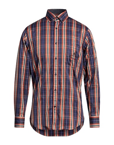PAUL & SHARK Checked shirt Navy blue 100% Cotton