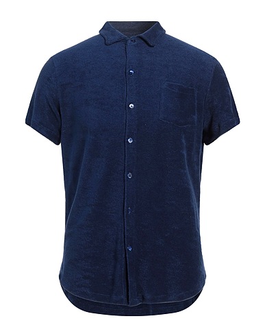 MAJESTIC FILATURES Camicia tinta unita Blu navy 100% Cotone