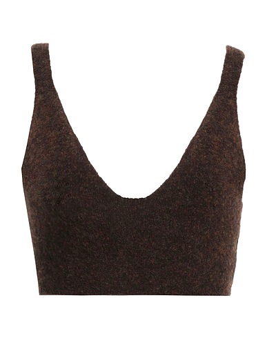 NANUSHKA Top Dark brown 65% Merino Wool, 33% Polyamide, 2% Elastane