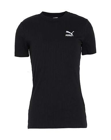 PUMA Camiseta básica CLASSICS Ribbed Slim Tee
 Negro 62% Poliéster, 34% Algodón, 4% Elastán