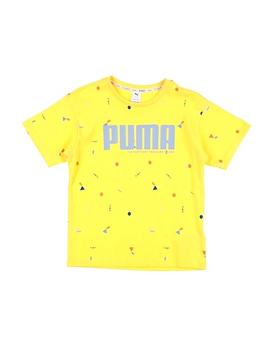 PUMA T-shirt Yellow 74% Cotton, 26% Polyester