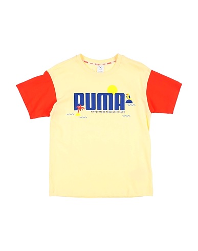 PUMA T-shirt Giallo pastello 74% Cotone, 26% Poliestere