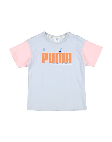 PUMA T-shirt Sky blue 74% Cotton, 26% Polyester