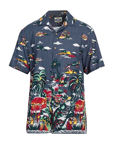 SCOUT Patterned shirt Midnight blue 70% Cotton, 30% Linen
