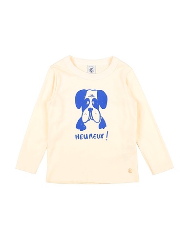 PETIT BATEAU T-shirt Panna 100% Cotone