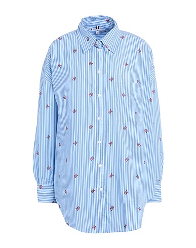 TOMMY HILFIGER Striped shirt Azure 100% Cotton
