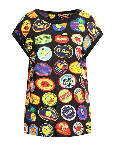 LOVE MOSCHINO T-shirt Black 100% Cotton, Elastane
