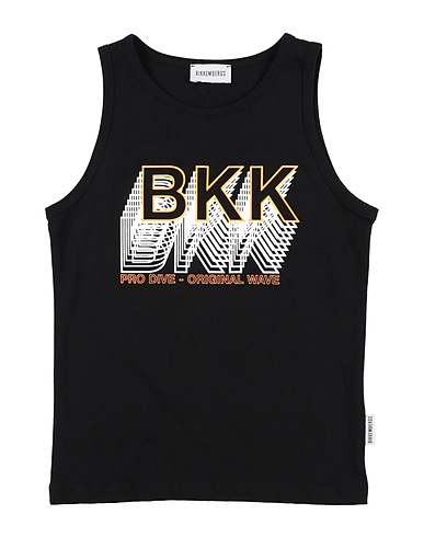 BIKKEMBERGS Canotta Nero 100% Cotone