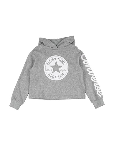 CONVERSE Felpa CHUCK PATCH CROPPED HOODIE
 Grigio 60% Cotone, 40% Elastan