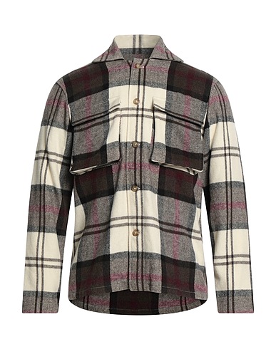 BRANCACCIO Chemise à carreaux Moka 50% Acrylique, 30% Polyester, 20% Laine