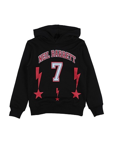 NEIL BARRETT Hooded track jacket  Black 100% Cotton