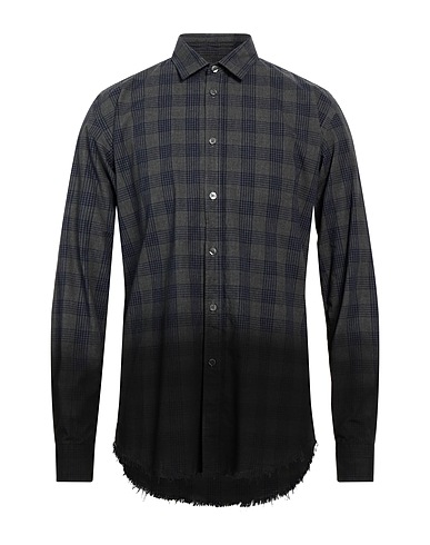 GREY DANIELE ALESSANDRINI Checked shirt Grey 100% Cotton